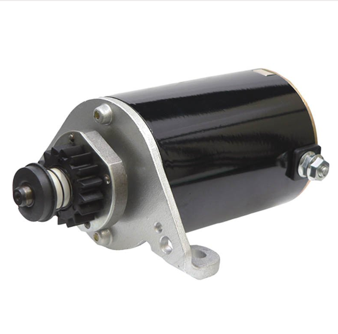 Starter motor with black housing and 16-tooth gear in a 106mm case