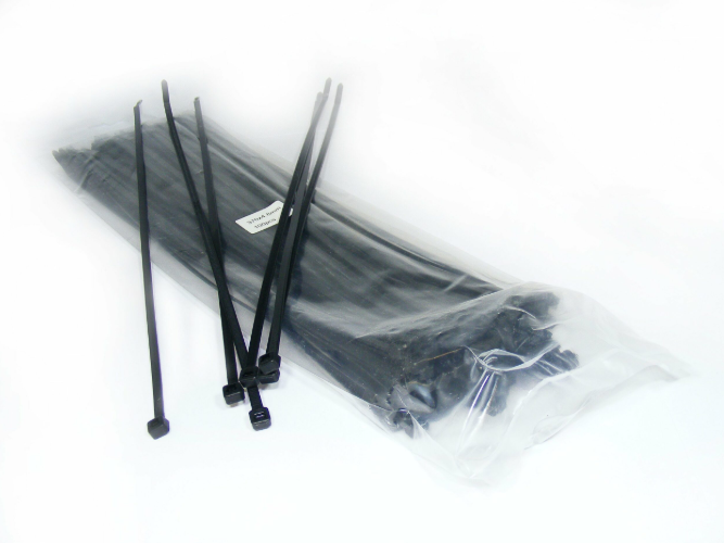 Cable ties, black, 368mm x 4.8mm, pack of 100, DGT Agri
