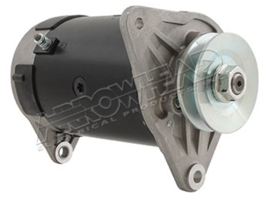 Starter generator for Club Car DS / EZ-GO golf carts (1980–2006), black motor with silver pulley