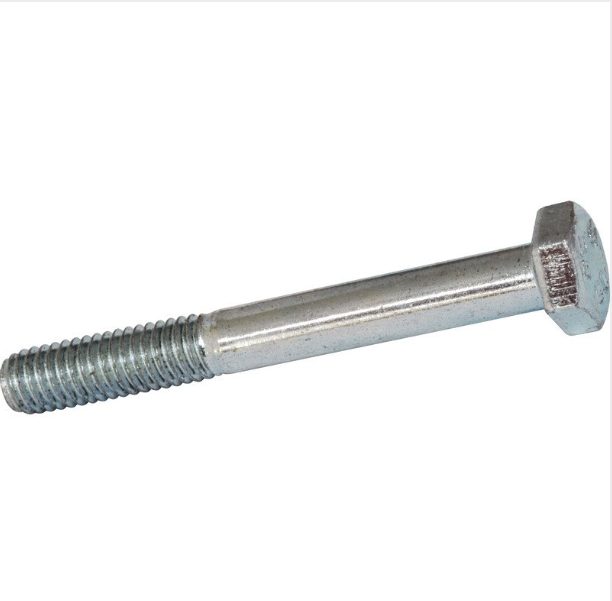Hex bolt M10 x 60mm, HT partially threaded steel with silver finish