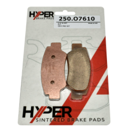 Rear disc brake pads set for CFMoto ATVs/UTVs, sintered Hyper brand, copper-colored (2 pcs)