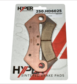 Front disc brake pad set with two copper-colored sintered pads in Hyper packaging