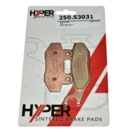 Brake pads by Hyper; copper-colored sintered pair for front/rear disc brakes.