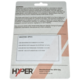Front-left disc brake pads for Can-Am Outlander/Renegade ATVs, ATV City (Hyper) – replacement 705601015