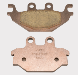 Front/Rear Disc Brake Pad Set for ATVs, 2 pcs with copper-colored backing plates - ATV City
