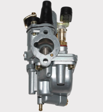 Carburetor assembly for Suzuki LT50 Quadrunner ATV, silver aluminum body with black top caps