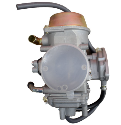 Carburetor Assembly for Yamaha YFM600 Grizzly ATV, gray metal body with hoses