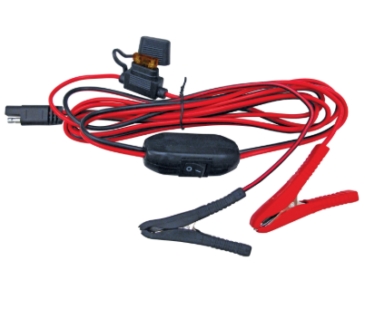 Fimco UTV Sprayer with Boom - 246L, red and black cables and clamps