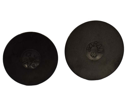 Engine valve pair for Suzuki LT230 / LT-F230 / LT-F250 Ozark / LT-Z250 QuadSport; two black circular valves with Suzuki logo.