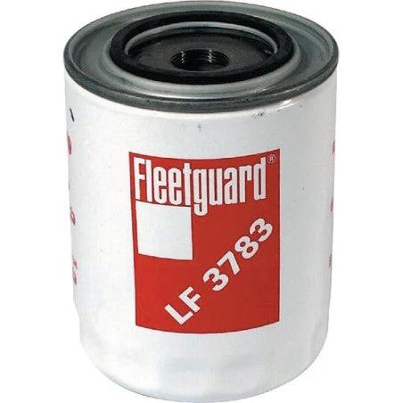 Fleetguard LF3783 oil filter - spin-on, white canister with red Fleetguard logo, for CLAAS & Case IH