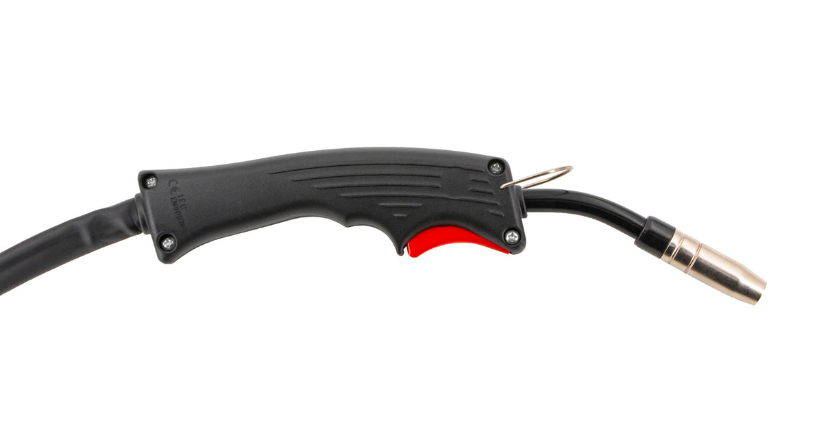 GYS EasyMIG 130 welding torch handle, black grip with red trigger and cable connector