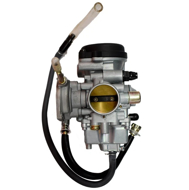 OEM replacement Hyper Carburetor Assembly for Yamaha YFM350 Grizzly 2007–2014 by ATV City, black-top carb with hoses.