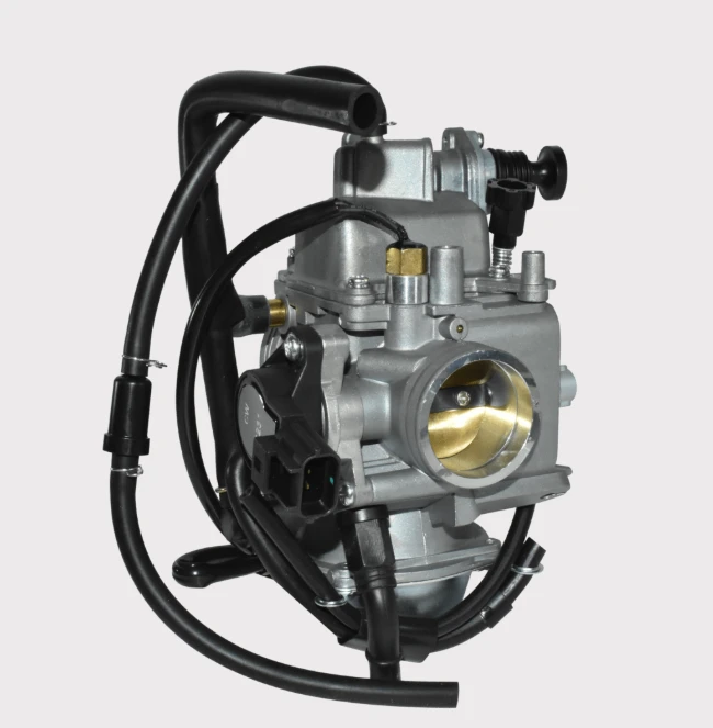 Hyper Carburetor Assembly, complete carb for Yamaha YFM250 Bear Tracker (1999-2004), silver body with black hoses
