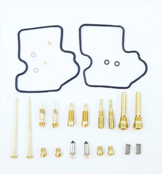 Carburetor rebuild kit for Kawasaki KVF750 (2005-2007) by ATV City, brass fittings and black gaskets
