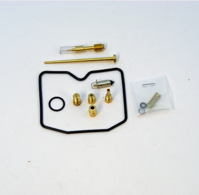 Carburetor rebuild kit for Kawasaki KLF300 1989-2004 2x4 with brass fittings and rubber gasket, O-rings