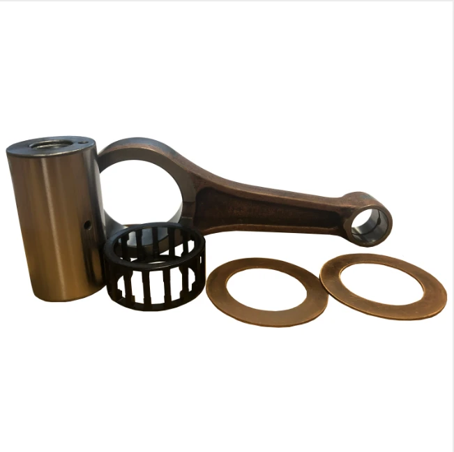 Connecting Rod Kit for Honda TRX 420/500 ATV engines; rod, bronze washers, black bearing cage, 5 pieces.
