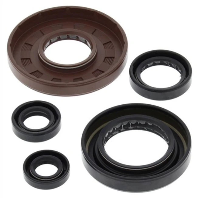 Engine oil seal kit for Honda TRX 500 FM (2005-2011); multi-piece brown and black rubber seals