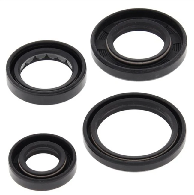 Engine oil seal kit for Yamaha YFM125 Grizzly 2004-2013; black rubber gaskets set (4 pcs) by ATV City