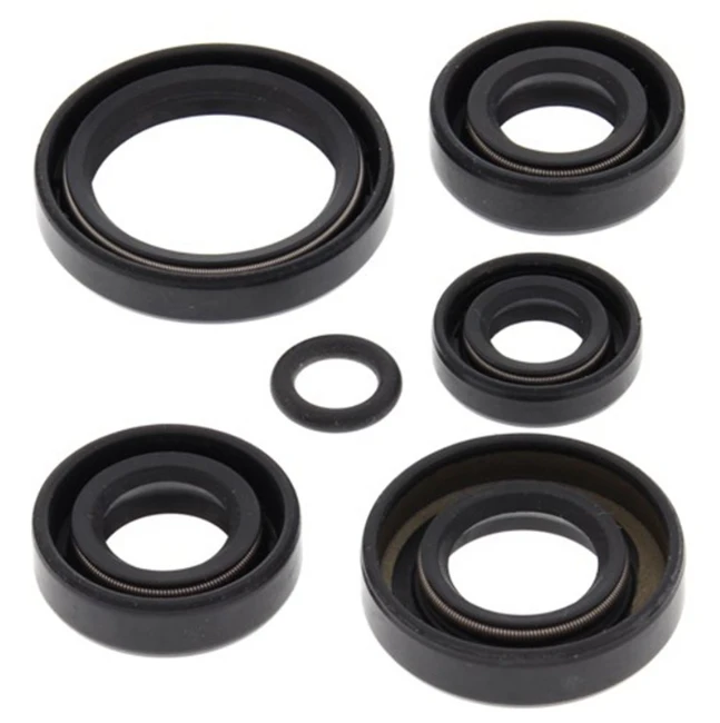Engine oil seal kit for Kawasaki KLF300 B and C models, ATV City, black rubber seals, 6-piece set