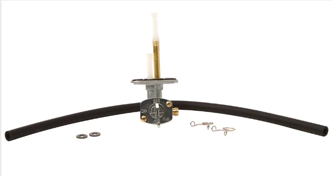 Fuel Tap Kit for Yamaha YFM 660R Raptor 2001-2005, OEM-style replacement with black hoses, gaskets, screws, clamps