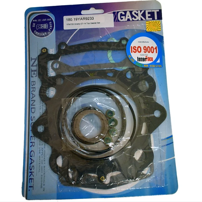 Top End Gasket Kit for Yamaha YFM700 Grizzly/Kodiak/Viking/Rhino (2007-2014) black gasket set in blue ATV City packaging