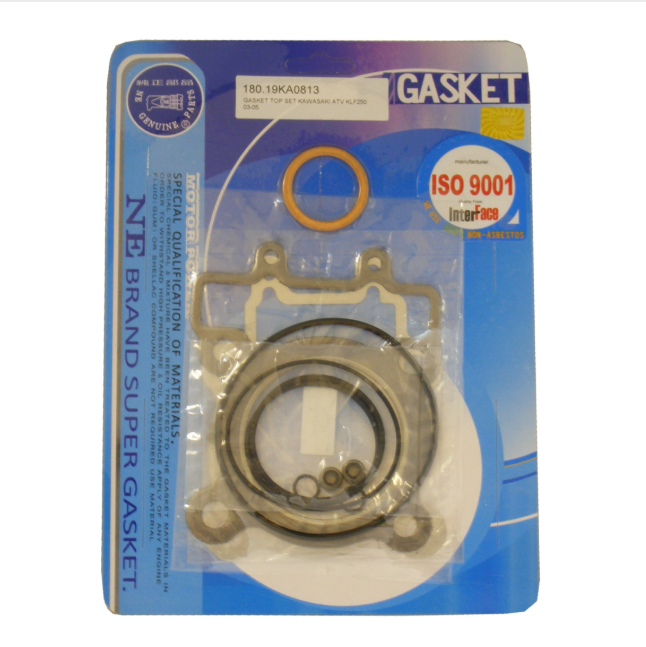 Top End Gasket Kit for Kawasaki KLF250 Bayou (2003–2011) by ATV City, blue packaging with orange O-ring