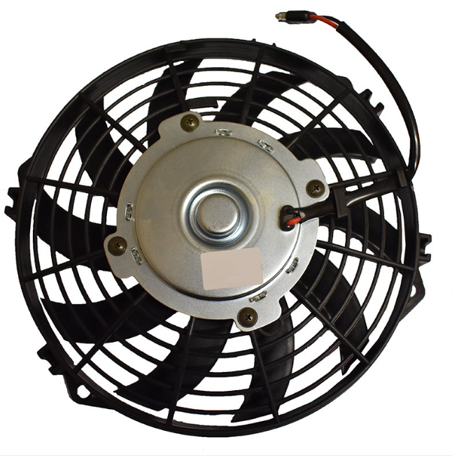 Fan motor assembly for Polaris ATP500 4x4 ATV by ATV City; round black cooling fan with metal hub