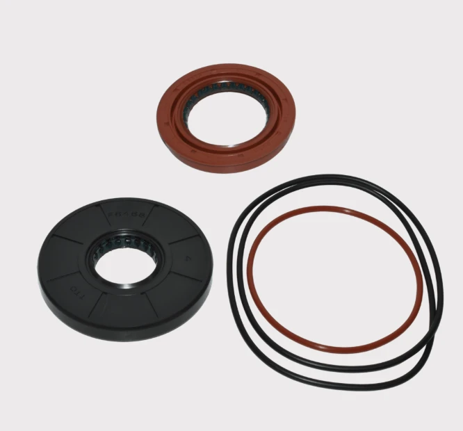 ATV City Polaris Ranger rear differential bearing seal kit, 3-piece with red seal, black seal, and O-rings.