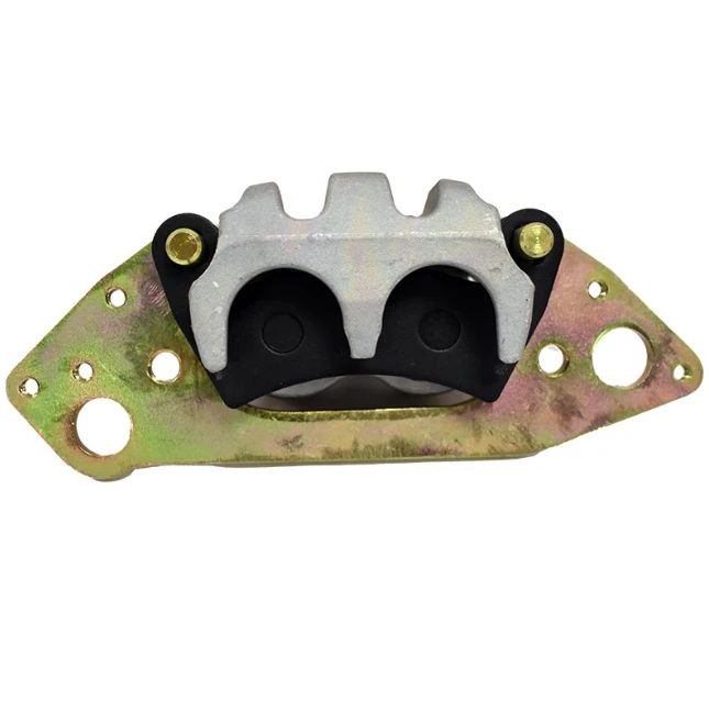 Brake caliper front-right for Polaris Ranger; ATV City brand, silver caliper with bronze mounting plate
