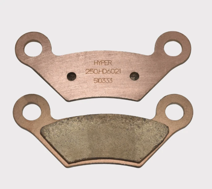 Two copper-colored brake pads for John Deere Gator 620/625/850/855, front and rear replacement kit
