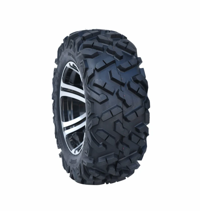 Forerunner Atlas 27x9x12 ATV tyre on a black alloy wheel, 6-ply bias construction.
