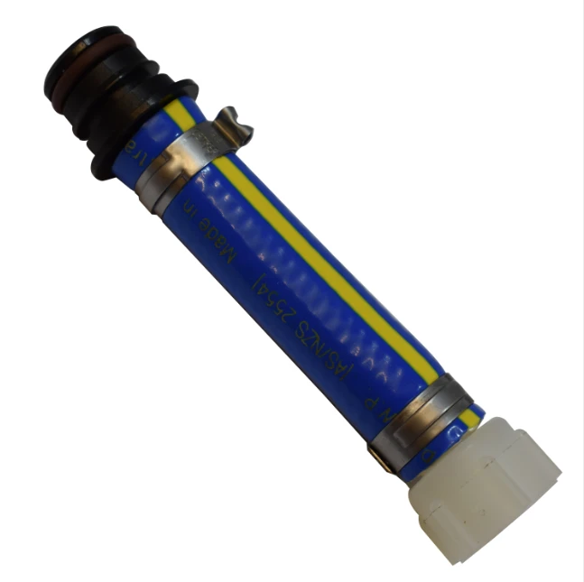 CDax suction hose assembly for SR50 80 Triplex Pump, blue hose with yellow stripe, replacement part