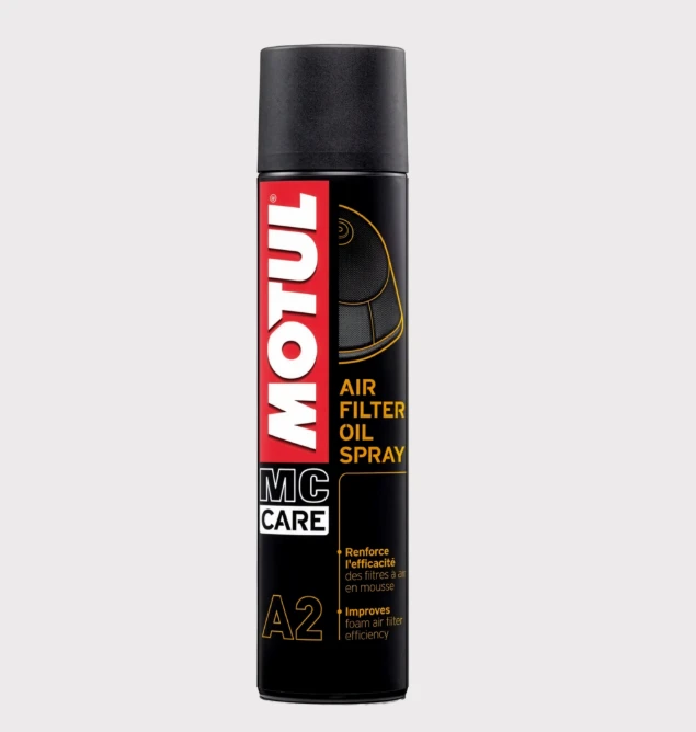 Motul A2 Air Filter Oil Spray aerosol can, 400ml, black with red Motul logo