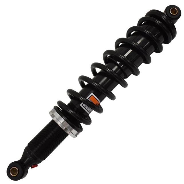 Rear shock absorber by Hyper for Yamaha Grizzly 450 ATV (2011–2014), black gas shock with preinstalled spring