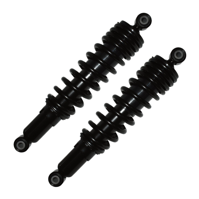 Hyper front shock absorbers pair for Yamaha Grizzly 450 2011-2014, black aftermarket gas shocks, direct-fit