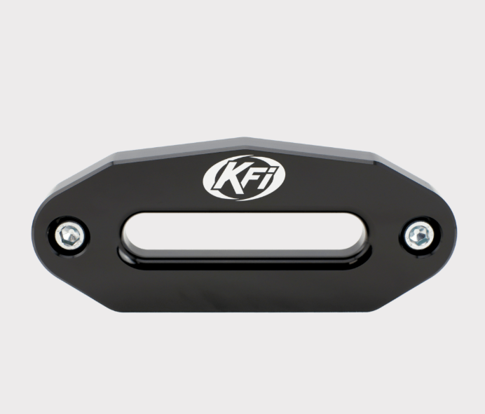 KFI aluminium hawse fairlead for ATV, black, 4.875 in bolt pattern, compatible with 2500-5000 lb winches