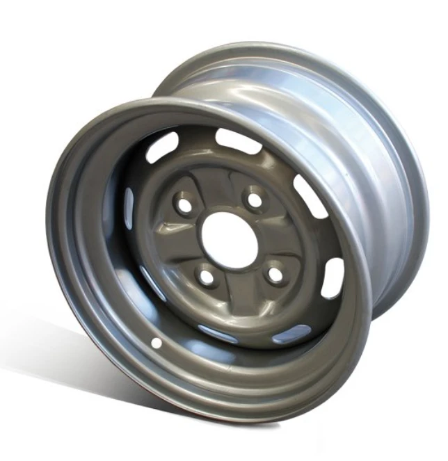 Rear wheel rim, silver steel, 12x7.5 in, 4/110 PCD, -21mm offset for Honda and Suzuki ATVs