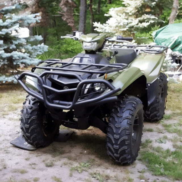 Front bumper kit for Yamaha Grizzly 700 and Kodiak 700 ATV, steel CNC-bent bumper, 2016–2025.