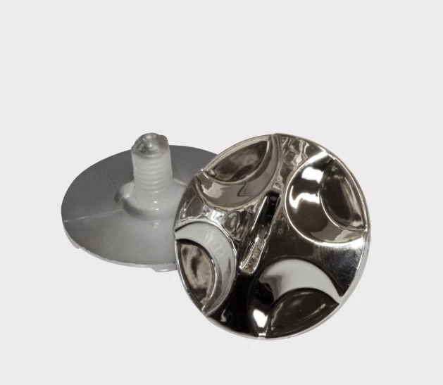 Hyper helmet screws, chrome finish; 2-piece base plate set for motorcycle helmet fittings