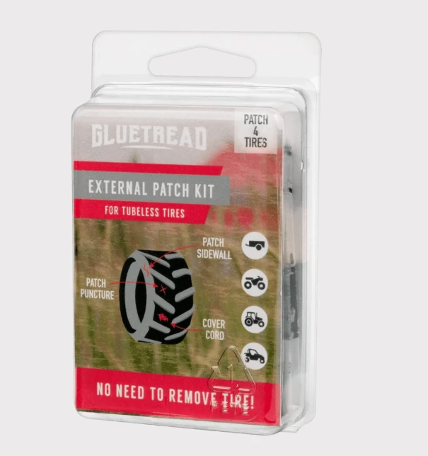 GlueTread External Patch Kit for ATV tires, tubeless, 4-patch set
