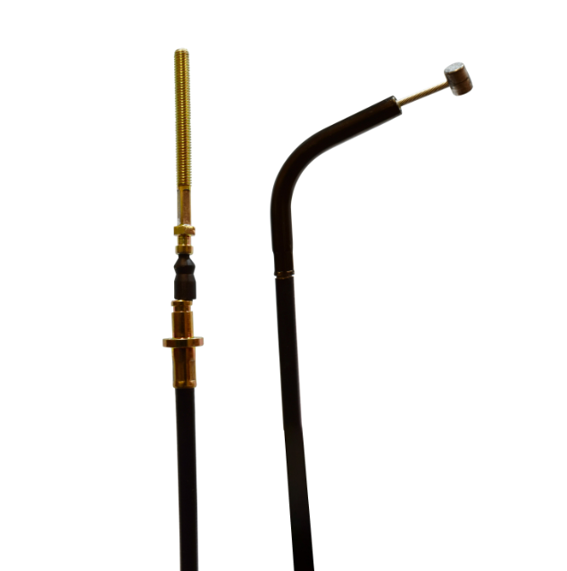 Two-piece rear hand brake cable for Yamaha YFM 400 FW ATV (1993–1998) by ATV City, black with brass fittings