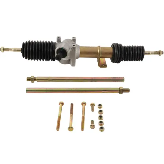 Steering rack and pinion kit with black boots and mounting hardware for Polaris Ranger 902 EU Diesel