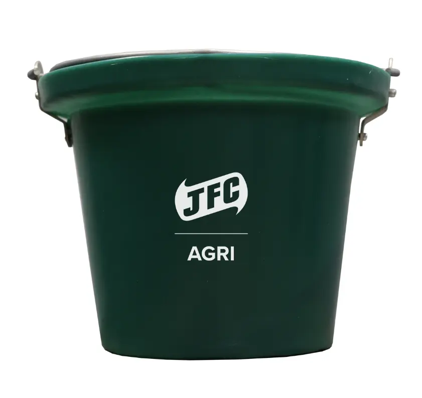 JFC Agri Green Flat Back Bucket 14L | Flat Back Stable Bucket With Notched Handle | EQ6