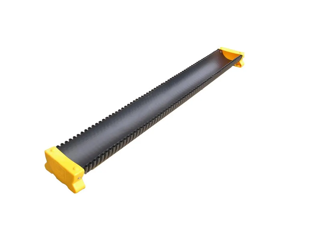 Corri feed trough 2000x225mm, black with yellow end caps, 40L livestock feeder by DGT Agri