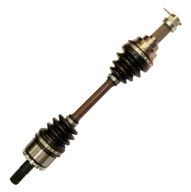 Front-right CV driveshaft for Kawasaki KVF750 Brute Force 750 4×4i; brown shaft with black rubber boots.