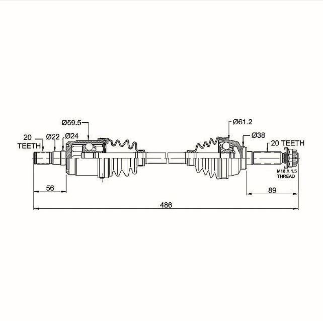 CV driveshaft front left and right assembly diagram for Suzuki KingQuad 2005–2020.
