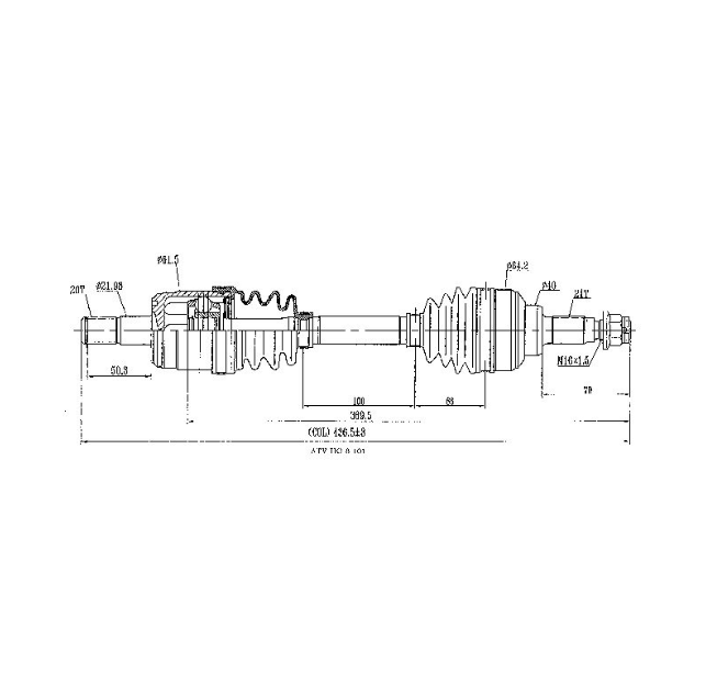 CV driveshaft complete, front right for Honda TRX420FA IRS (2015–2019), ATV City