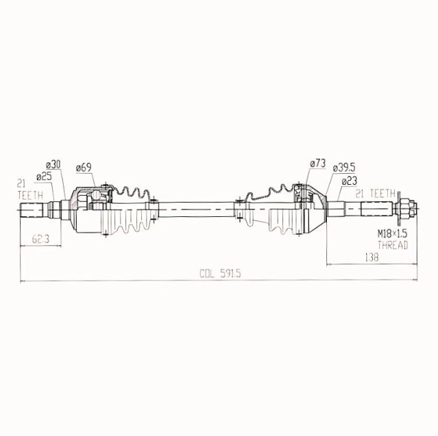 Front CV driveshaft assembly for Kubota RTV900/RTV1100/RTV1140 series by ATV City