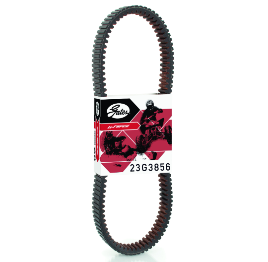 Gates G-Force CVT drive belt 23G3856; black belt on Gates-branded packaging.