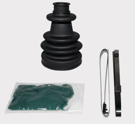 CV Boot Kit – Front for Polaris Ranger 900 XP/1000 XP/902D, black rubber boot with grease packet and clamps